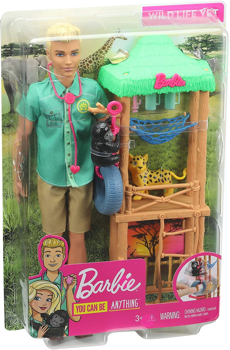 Barbie Ken Wildlife Vet Playset With Doll And Accessories