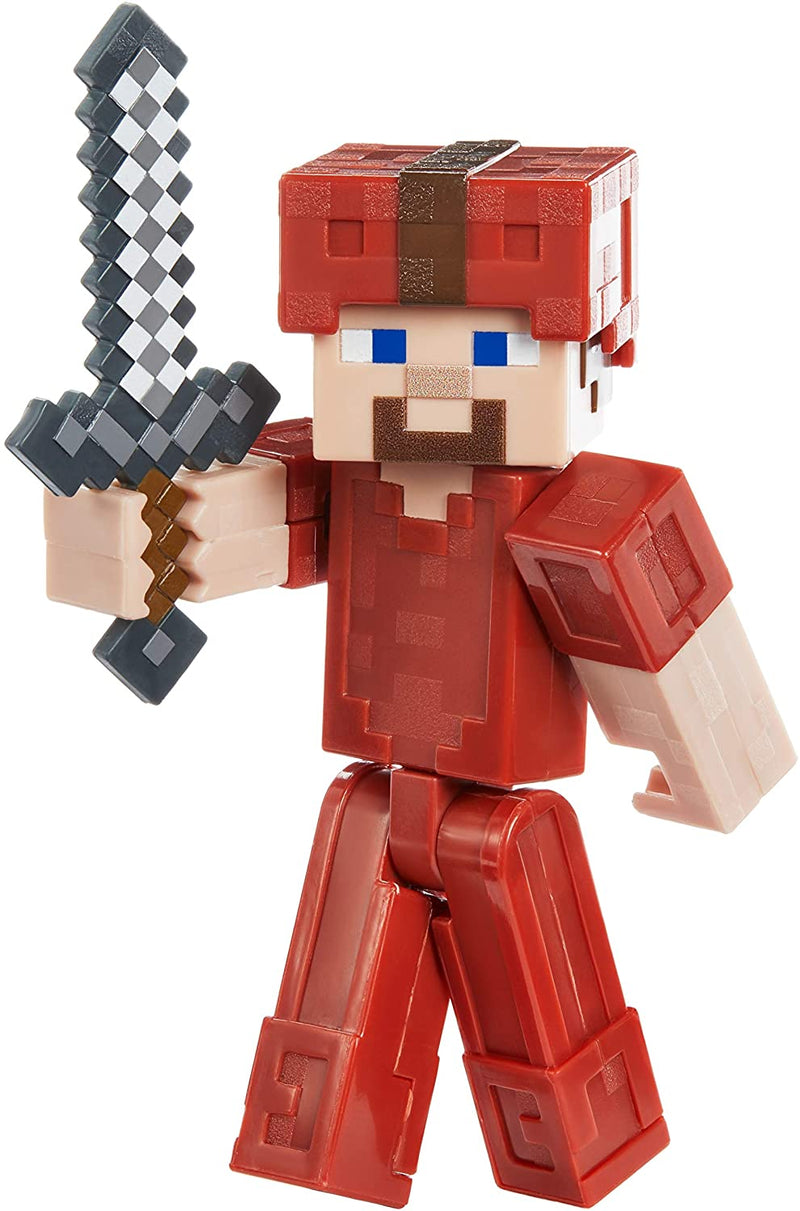 Minecraft Earth Steve in Red Leather Figure