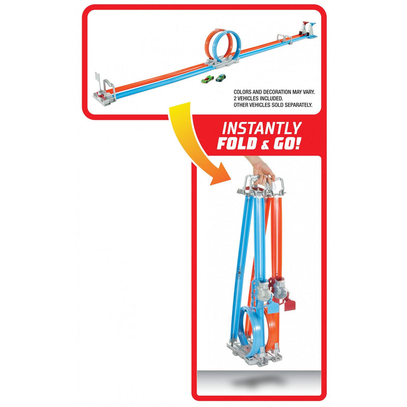 Hot Wheels Double Loop Dash Drag Racing Playset