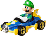 Hot Wheels Mario Kart Die-Cast Luigi with Mach 8 Vehicle
