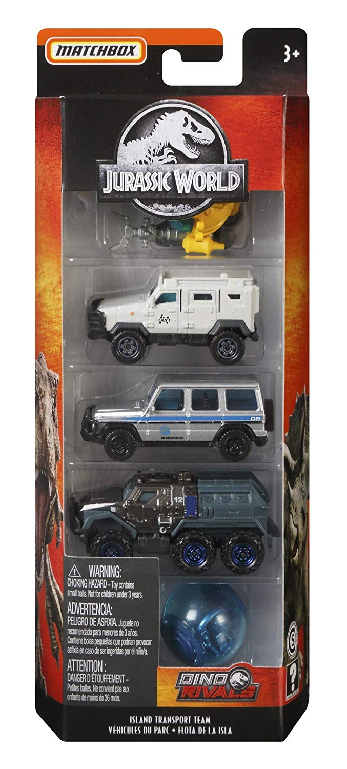 Matchbox Jurassic World Diecast 5 Pack Vehicle, Styles May Vary