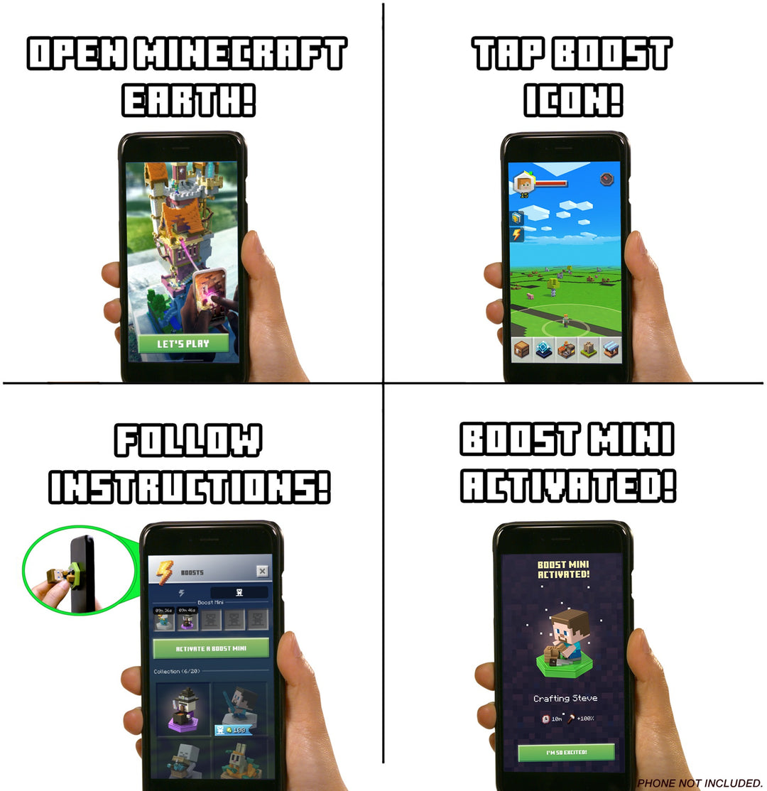 Minecraft Earth Boost Mini Figure 4-Pack – Square Imports