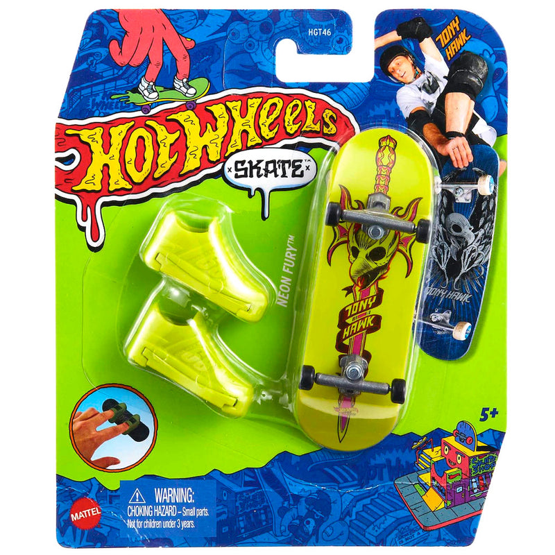 Neon Fury Hot Wheels Skate Fingerboard and Shoes