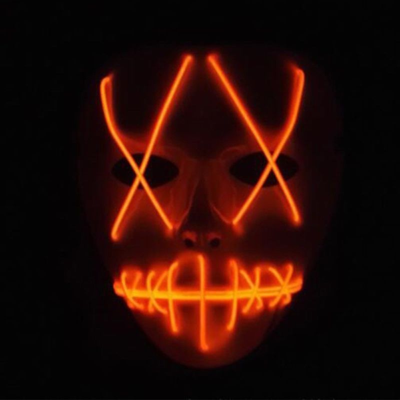 Halloween Scary Mask Cosplay Led Costume Mask Light Up The Purge Movie