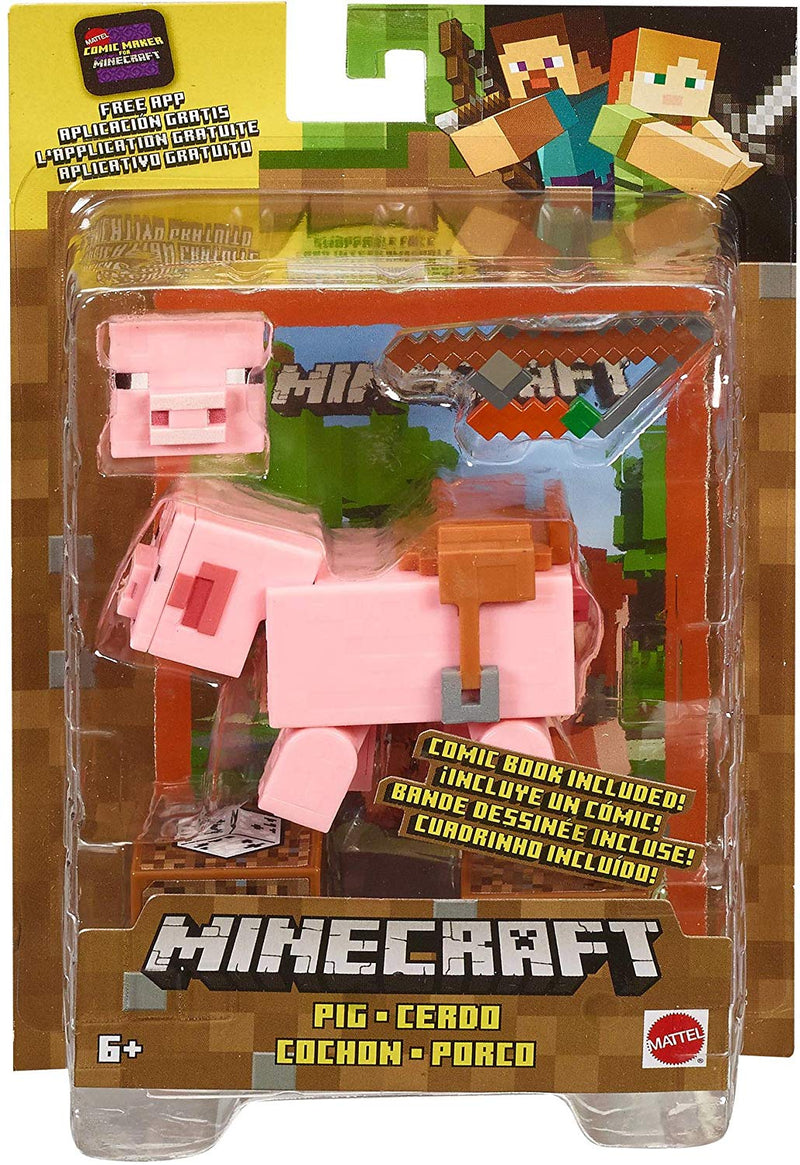 Minecraft Comic Maker Pig Action Figure, Multicolor