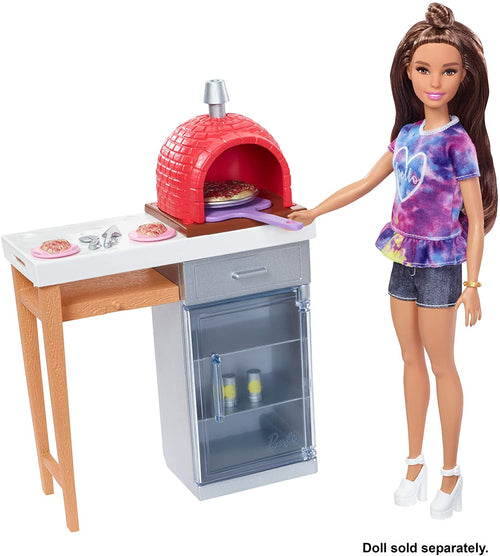 Barbie Outdoor Furniture Set with Brick Pizza Oven