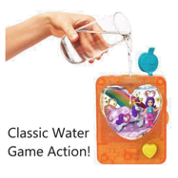Polly Pocket Tiny Games Water-Filled Game, 1 Micro Doll & 4 Accessories