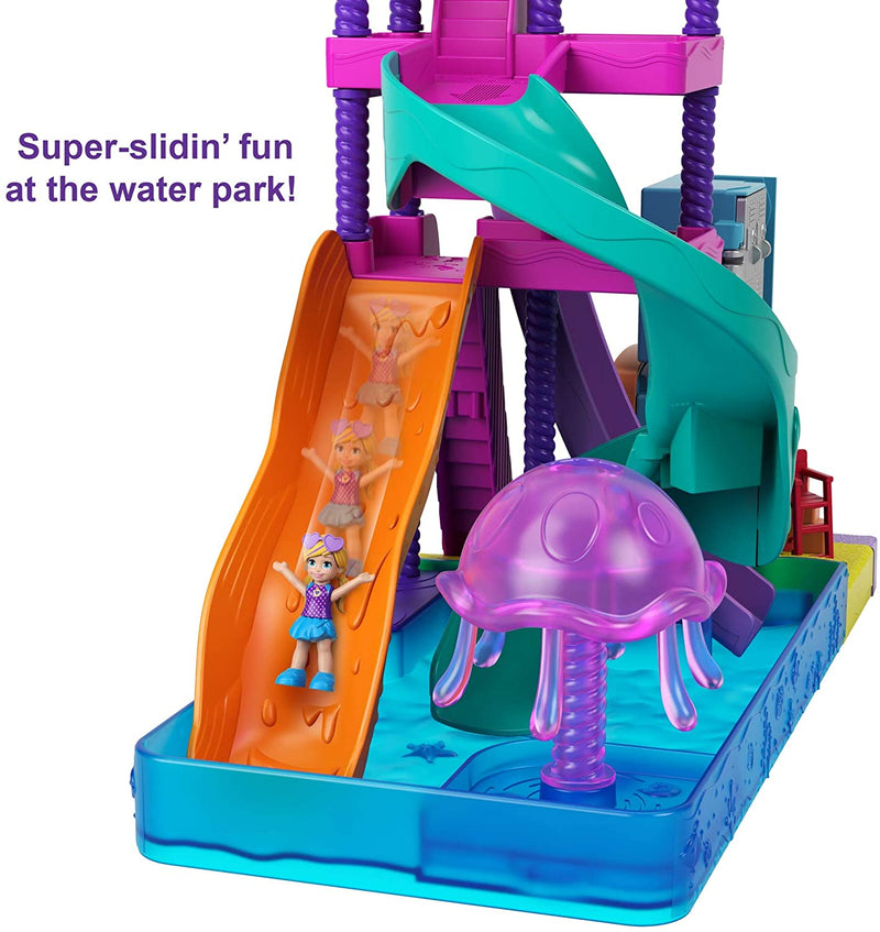 Polly Pocket Pollyville Super Slidin' Water Park with Micro Polly & Lila Dolls