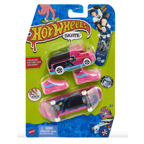 HW Rapid Response Hot Wheels Skate Fingerboard, Shoes and Diecast Vehicle