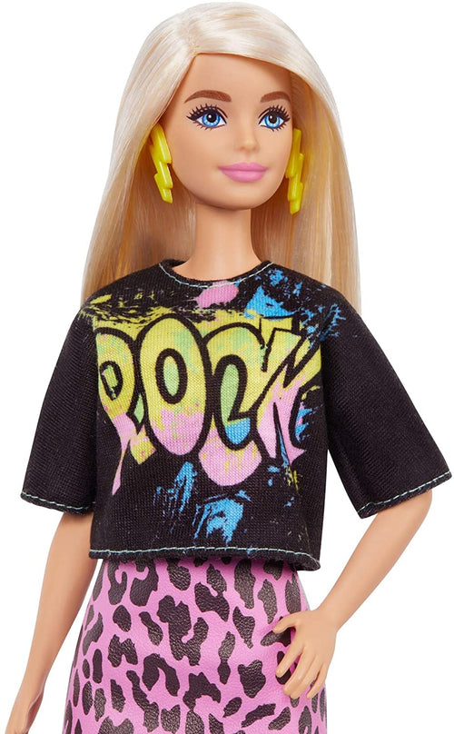 Barbie Fashionistas Doll with Blond Hair with Rock Tee and Skirt