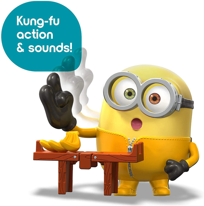 Minions The Rise of Gru Loud N’ Rowdy Bob Talking Action Figure with Kung Fu Bench Toy