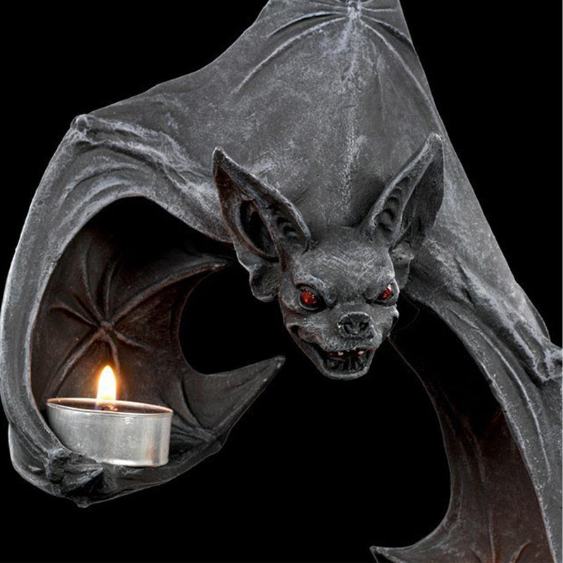 Bat Wall Candle Tealight Holder Candlestick Halloween Hanging Sculpture