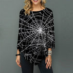 Women's Halloween Round Neck Long Sleeve T-Shirt