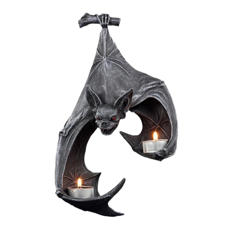 Bat Wall Candle Tealight Holder Candlestick Halloween Hanging Sculpture