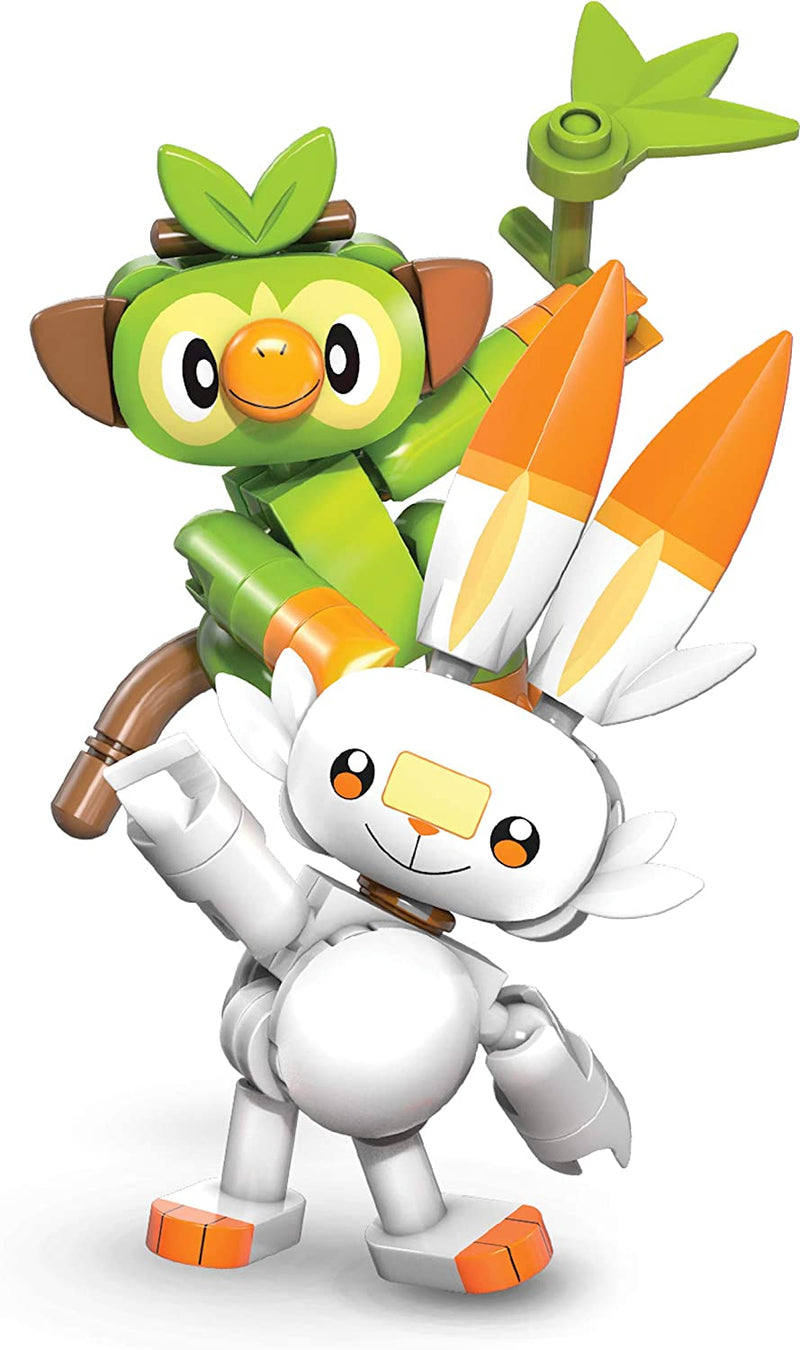 Mega Construx Pokemon Grookey vs. Scorbunny Figure Building Set
