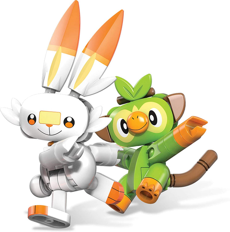 Mega Construx Pokemon Grookey vs. Scorbunny Figure Building Set