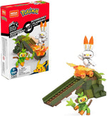Mega Construx Pokemon Grookey vs. Scorbunny Figure Building Set