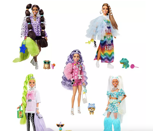 Barbie Extra 5-Doll Pack with 5 Pets & 70 Accessories