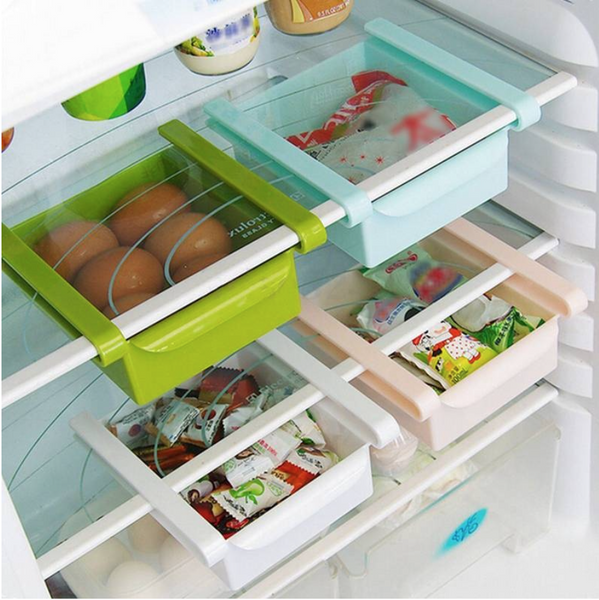 4 Colors Slide Kitchen Fridge Storage Freezer Space Saver Organizer ...