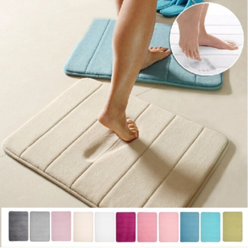 Absorbent Soft Memory Foam Mat Bath Bathroom Bedroom Floor Shower Rug  Non-slip – Square Imports