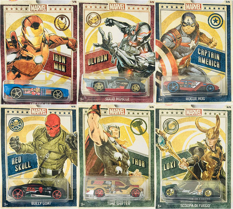 Hot Wheels 2019 Marvel Complete Set of 6