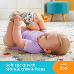 Fisher-Price Sloth Activity Socks Pair Of Wearable Baby Toys