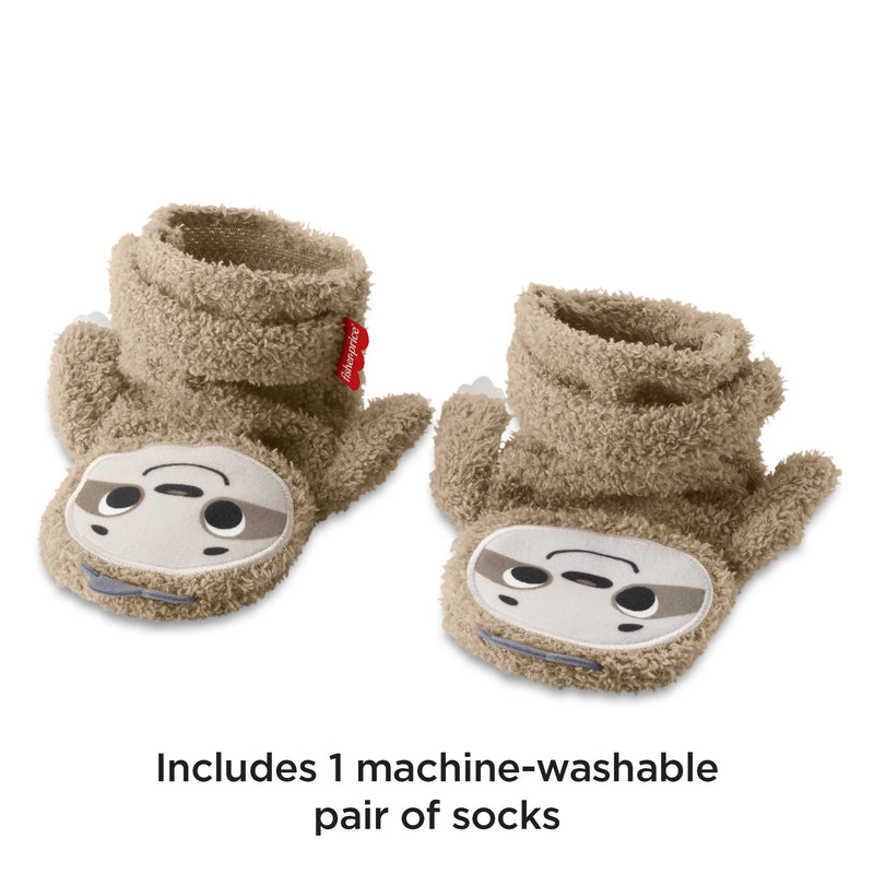 Fisher-Price Sloth Activity Socks Pair Of Wearable Baby Toys