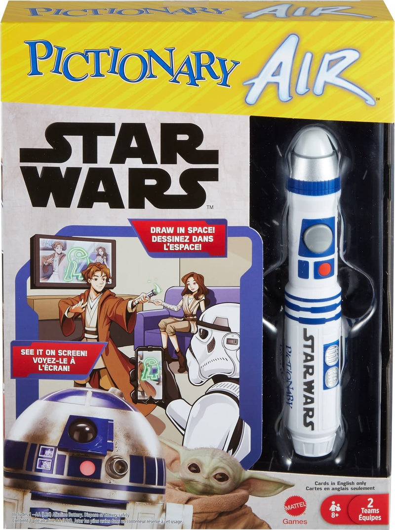 Pictionary Air Star Wars Family Drawing Game for Kids and Adults with R2-D2 Lightpen and Two Levels of Clues