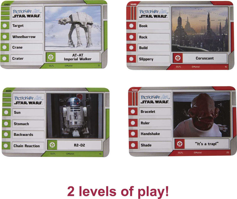 Pictionary Air Star Wars Family Drawing Game for Kids and Adults with R2-D2 Lightpen and Two Levels of Clues