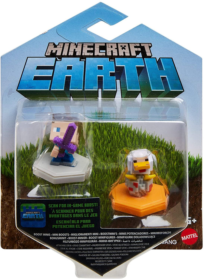 Minecraft Earth Boost Mini Attacking Steve & Spawning Chicken Figure