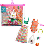 Barbie Storytelling Fashion Pack of Doll Clothes Inspired by Roxy: Striped Dress, Roxy Swimsuit & 7 Beach-Themed Accessories Dolls Including Frozen Treat