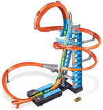 Hot Wheels Sky Crash Tower Track Set 2.5 Ft High, Motorized Booster and 1 Car