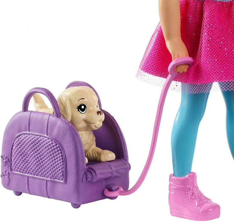 Barbie Chelsea Travel Doll Blonde with Puppy, Carrier and Accessories