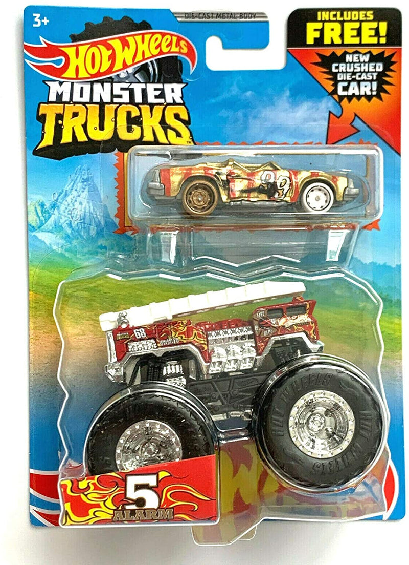 Hot Wheels Monster Trucks 5 Alarm and Crushed Coupe Speed Bump