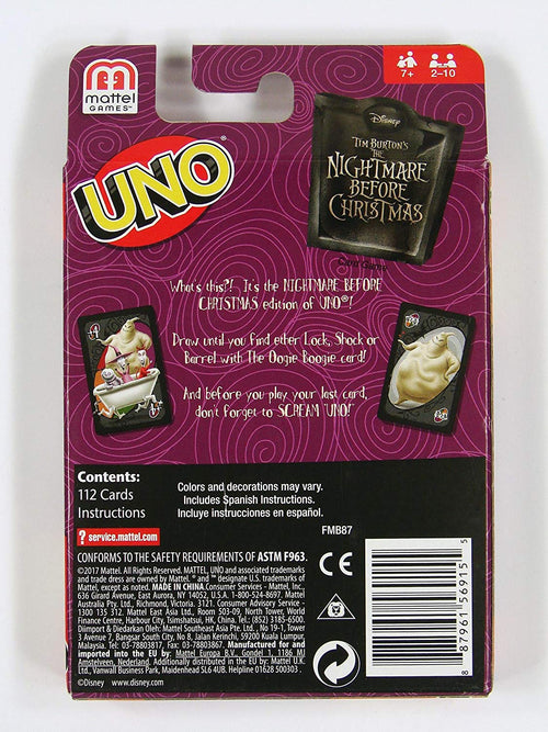 UNO  Nightmare Before Christmas Card Game