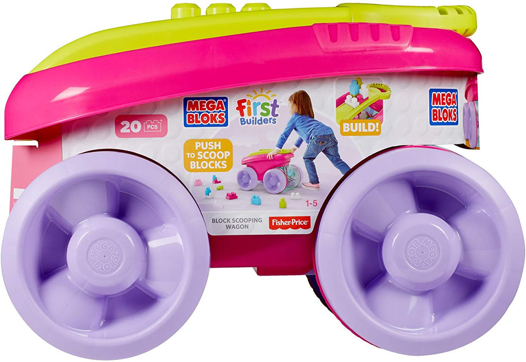 Block Scooping Wagon Building Set Pink Square Imports