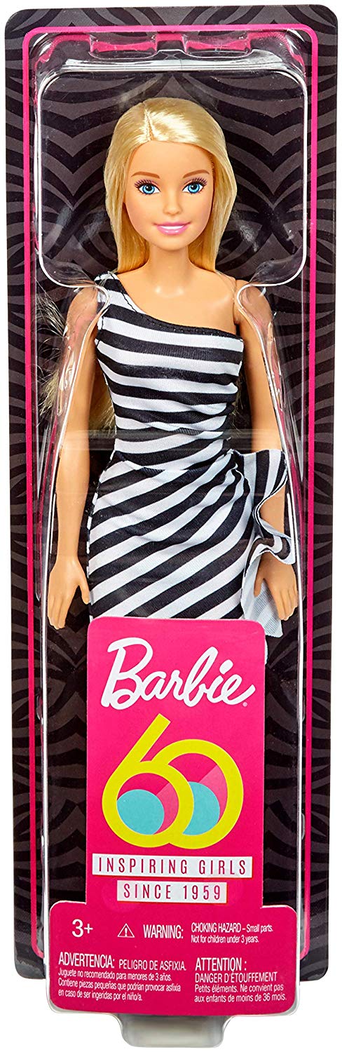 Barbie 60th Anniversary Doll Black & White Dress Square Imports Barbie 60th Anniversary Doll Black & White Dress Square Imports
