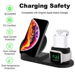 3in1 Qi Wireless Charger Pad Charging Station Dock For Apple Watch iPhone Airpod