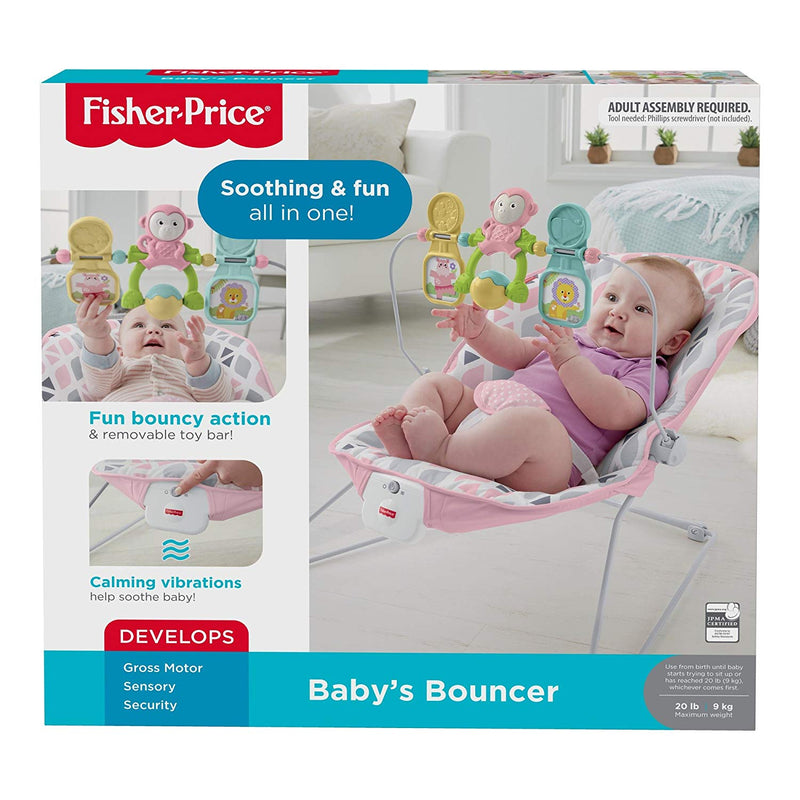 Baby's Bouncer, Pink Square Imports Baby's Bouncer, Pink Square Imports