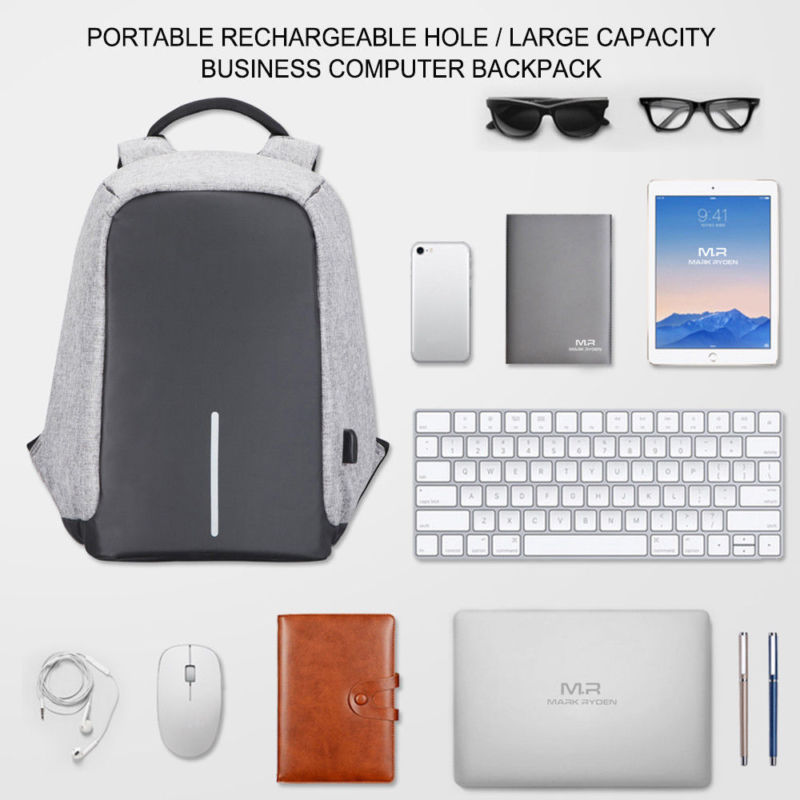 Anti-theft Backpack with USB Charging Port Slim Backpack for 15.6 Inch – Square Imports