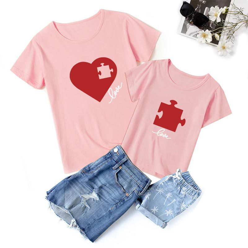 Jigsaw Print Mommy & Me Matching T-shirt