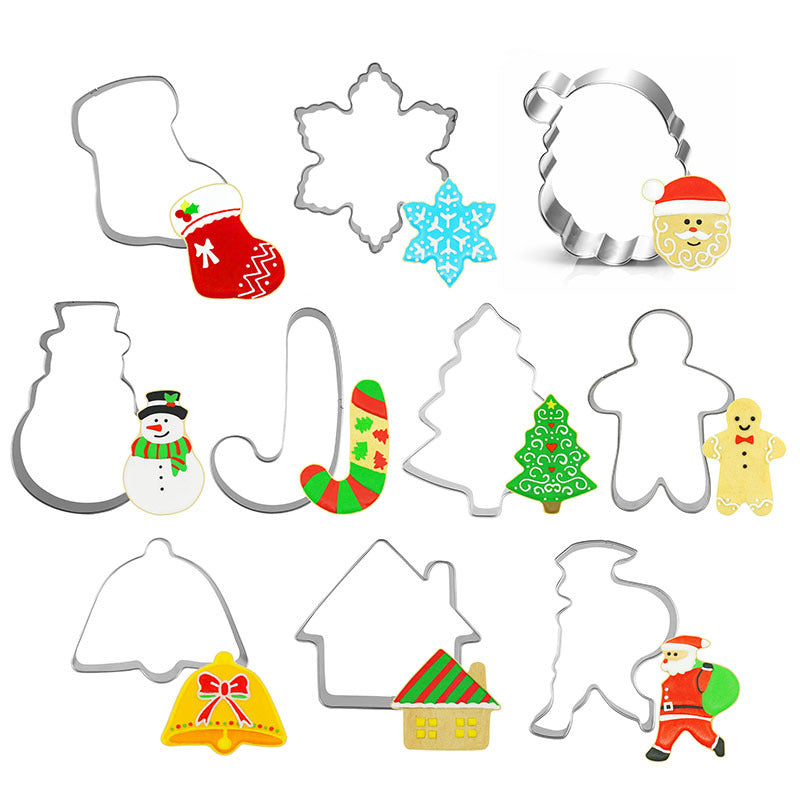 Stainless Steel Christmas Cookie Cutter -10 pieces