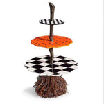 Halloween Broom Tree Root Snack Rack Table Decoration, 3-Tiers