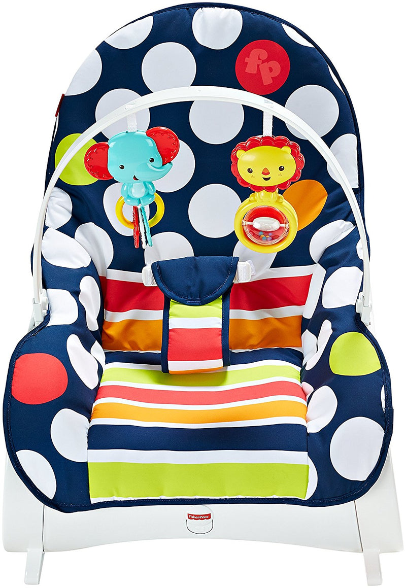Fisher-Price Baby Infant-to-Toddler Rocker, Navy dots
