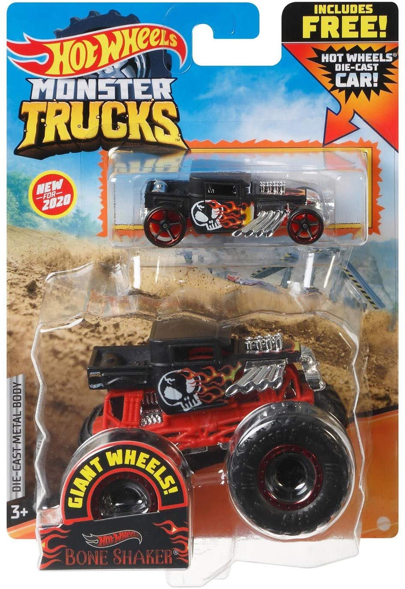 Hot Wheels Monster Trucks 1:64 Scale Bone Shaker, Includes Hot Wheels Die Cast Car