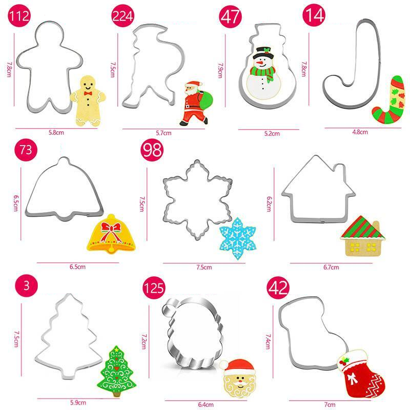 Stainless Steel Christmas Cookie Cutter -10 pieces