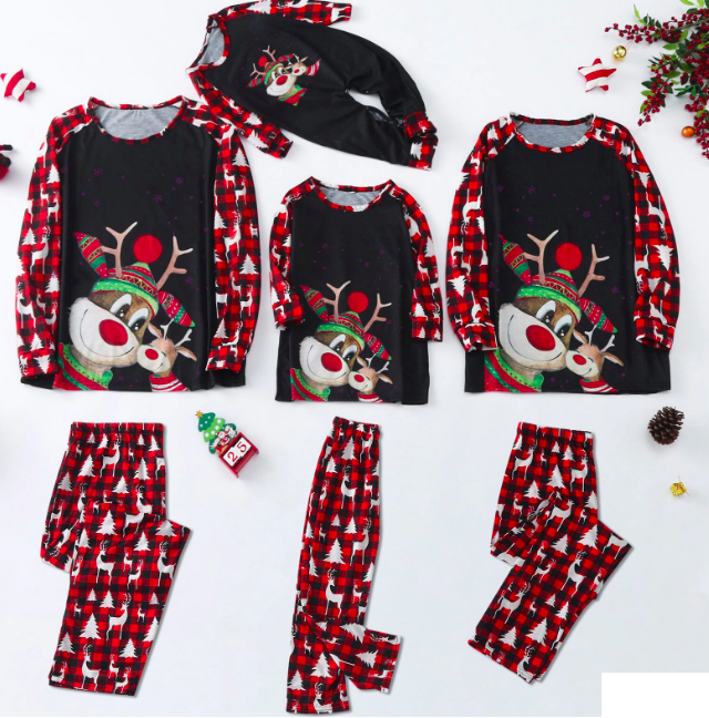 Family Matching Christmas Reindeers Pajamas Set