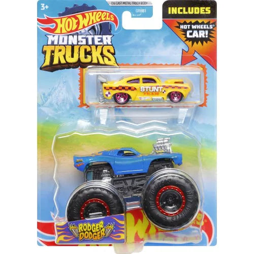 Mattel Monster Trucks Vehicle With Cars Rodger Dodger