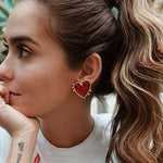 Red Heart Stud Earrings