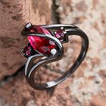 Women's Red Crystal Ring